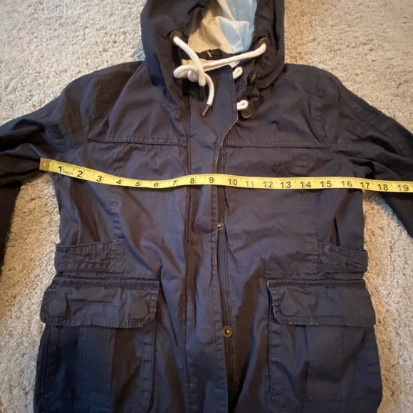 Abercrombie & Fitch Cotton Navy Hooded Vintage Utility Jacket Size XS - Picture 8 of 10